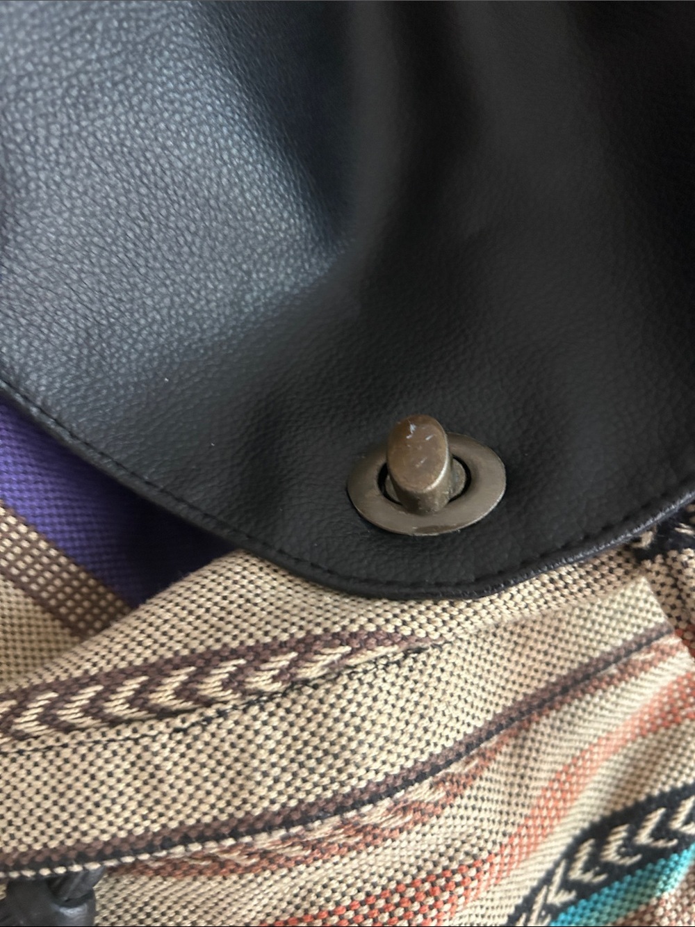 Element Multicolor Striped Drawstring Backpack with Black Flap - Picture 4 of 12